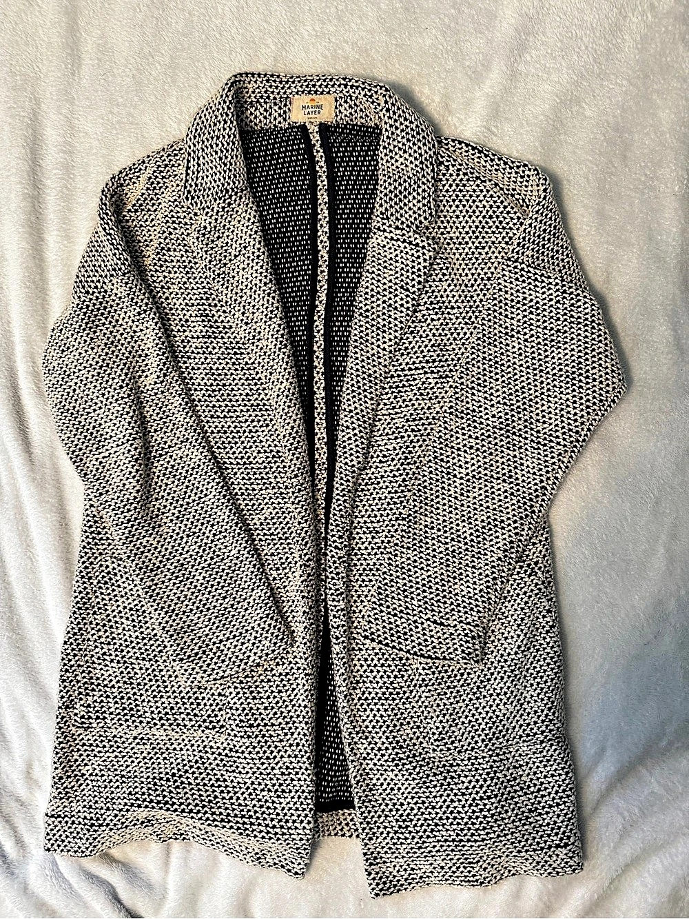 Marine Layer Birdseye Blazer Black & White Size Medium